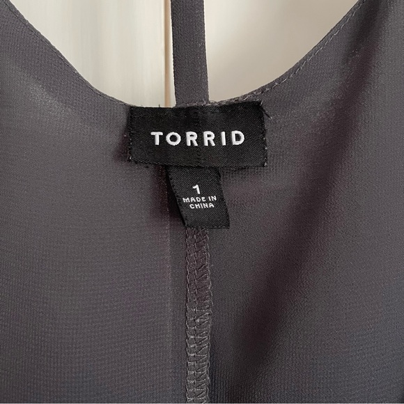 TORRID Layered Gray Chiffon Tank Top - Picture 7 of 7